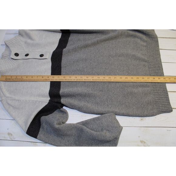 American Eagle Men's XXL Gray Color Block 1/4 Button Mock Neck Sweater Pullover - Picture 10 of 13